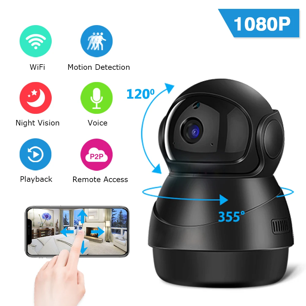 

Zoohi 1080P WiFi Camera Home Video Surveillance Camera Motion Detection HD Wireless Night Vision Indoor Two-Way Audio Camera