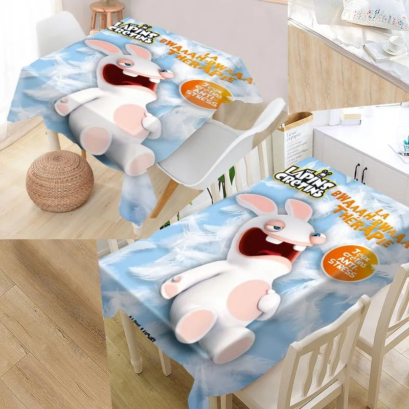 

Custom Rabbids Table Cloth Oxford Rectangular Waterproof Oilproof Table Cover Wedding Tablecloth &L035SJ