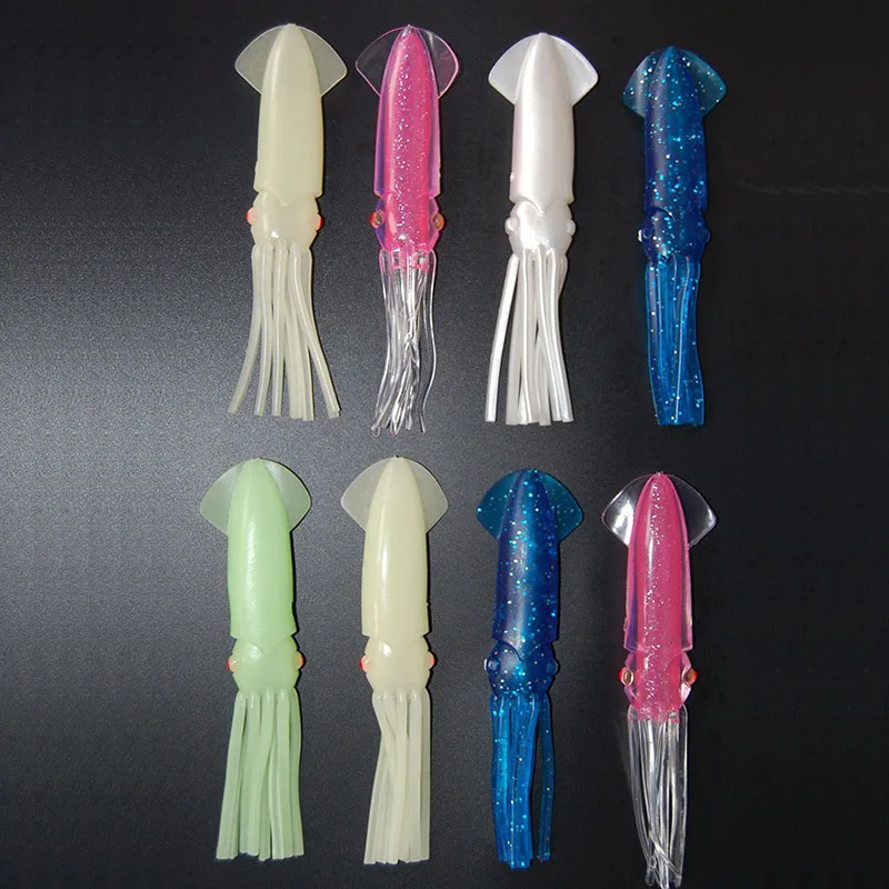 8pcs 18cm Soft Plastic Squid Fishing Lure For Jigs Mixed Color Big Game