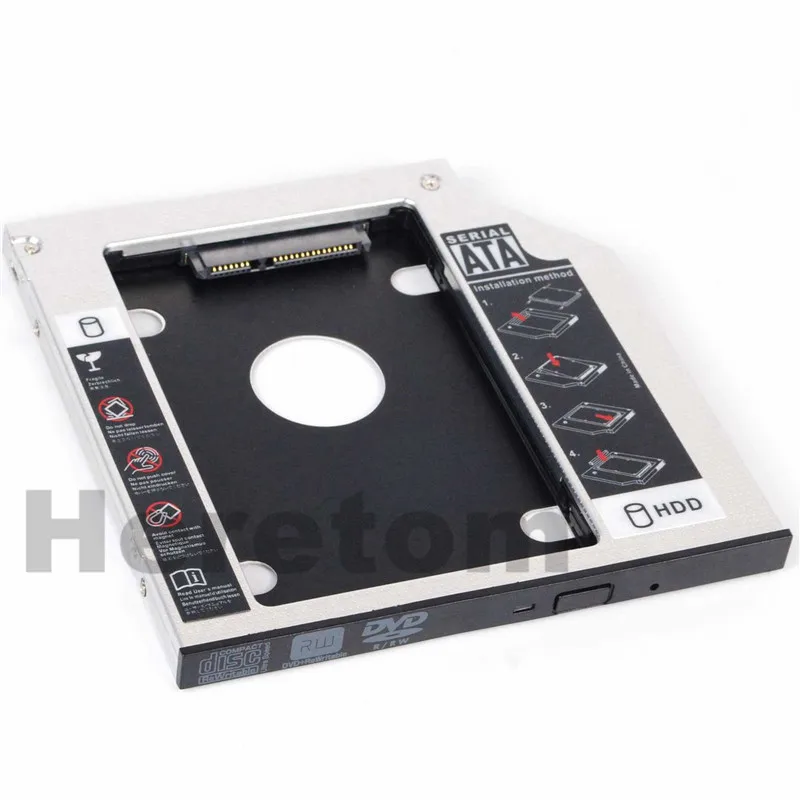Heretom Универсальный алюминиевый 9 5 мм 12 7 SATA к 2 HDD SSD Caddy для ноутбука DVD CD ROM