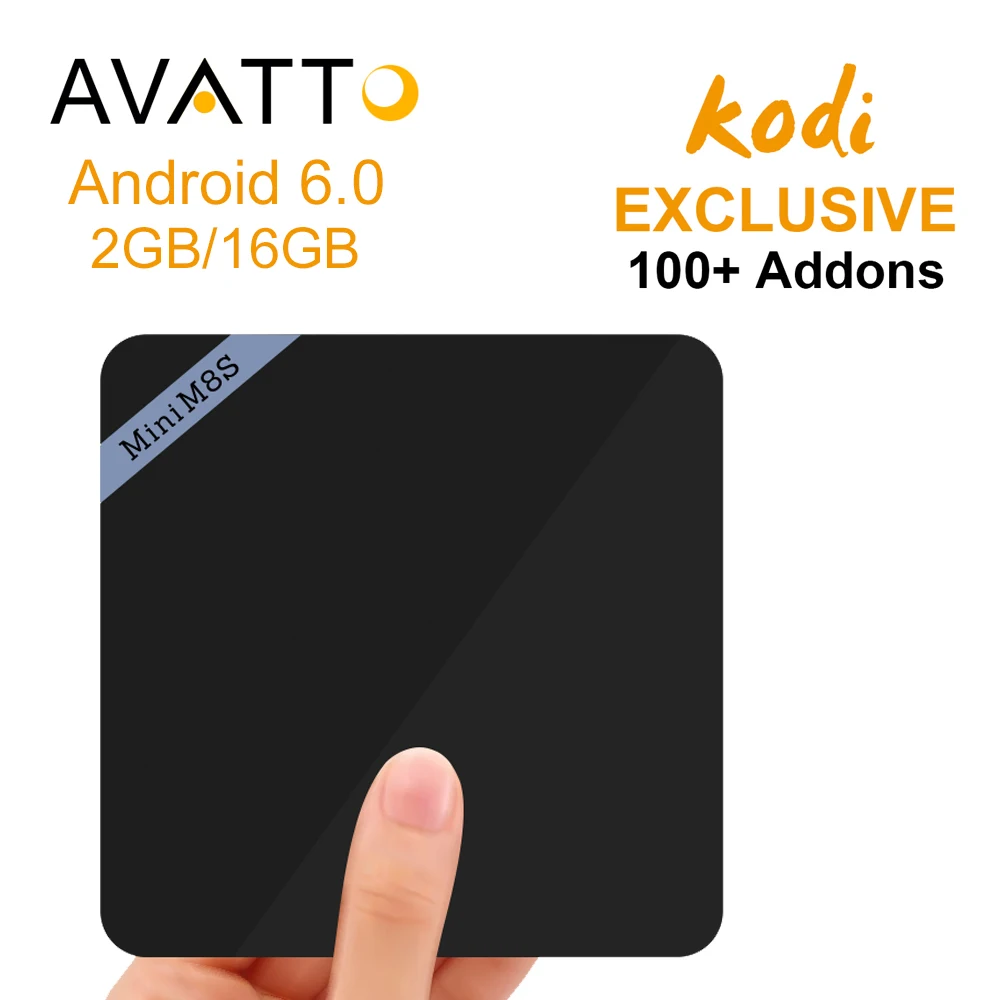 

[AVATTO] Customized Kodi Fully Loaded 2GB 16GB Mini M8S II Android 6.0 Amlogic S905x Quad Core Smart TV Box,4K,H.265,Set Top Box