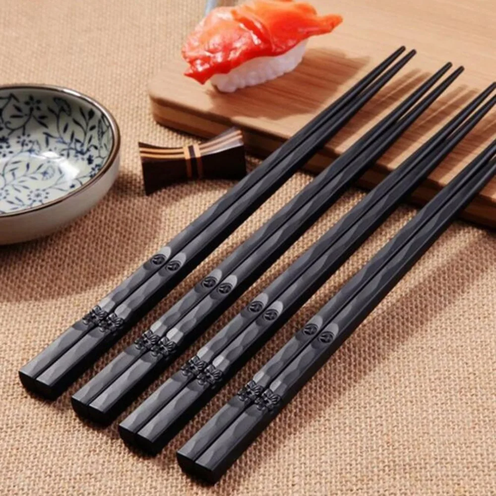 1 пара японские палочки для еды сплав нескользящий деревянный цвет суши Чоп палочки набор китайский подарок Семья Друзья коллеги подарки