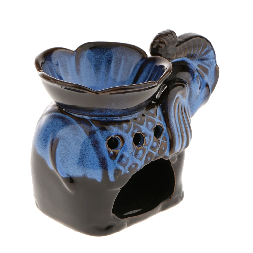 CERAMIC ELEPHANT OIL BURNER+TEALIGHT CANDLE HOLDER DECOR ORNAMENT FIMGURINES