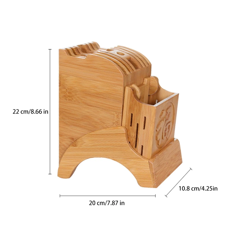 Best Kitchen Bamboo Knife Holder Chopsticks Storage Shelf Storage Rack Tool Holder Bamboo Knife Block Stand Kitchen Accessories