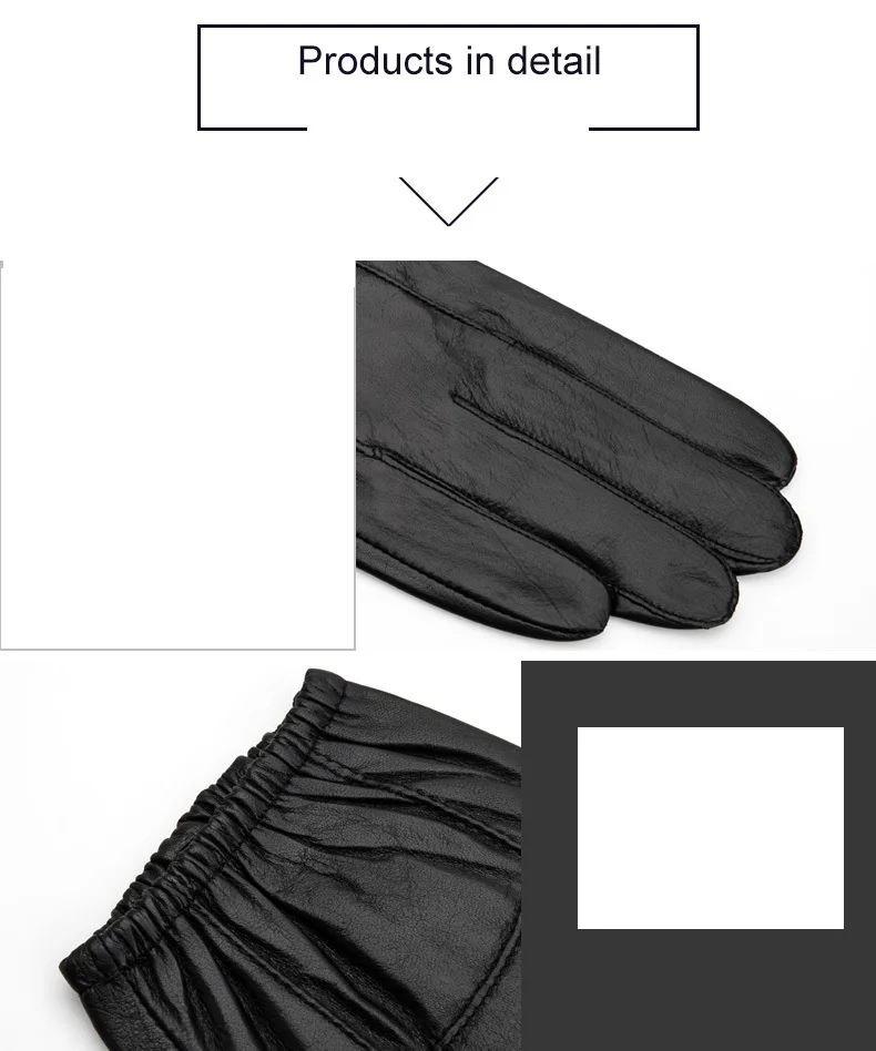 Мужские кожаные перчатки из тонкой овчины, короткие кожаные перчатки, зимние теплые перчатки с сенсорным экраном для вождения, варежки для мужчин
