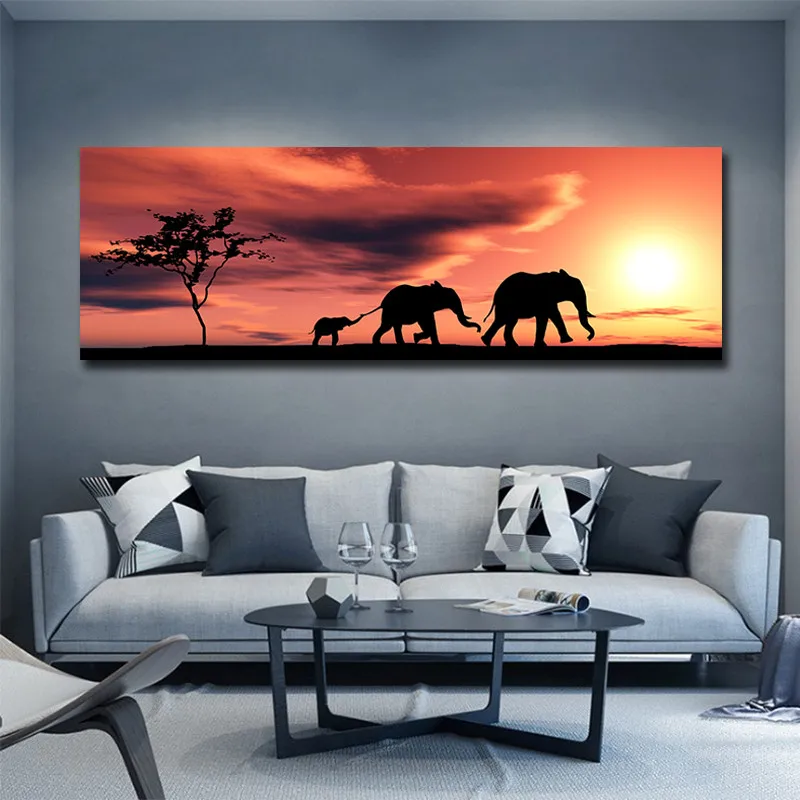 Printed Modern African Style Landscape Oil Painting On Canvas One Piece Wall Picture Art For Bedroom Room Quadro Home Decor