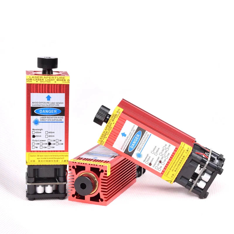 Синий лазерный модуль высокой мощности 450nm 15000mW 12V TTL регулируемый фокус DIY