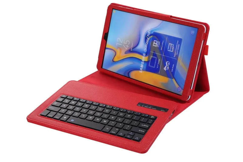 Чехол-клавиатура для samsung Galaxy Tab A 10,5 SM-T590 SM-T595 T590 T595 чехол-клавиатура для samsung Tab A 10,5 чехол+ клавиатура - Цвет: red case