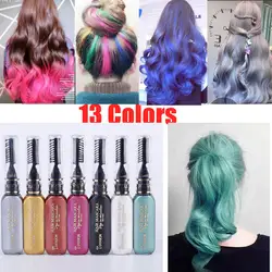 13 цветов одноразовый цвет волос DIY Краска для волос временный нетоксичный цвет волос воск Водостойкая тушь для ресниц Синий Серебряный