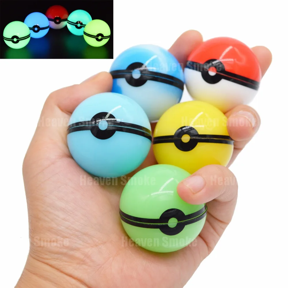 

Glow in Dark Pokeball Dab Wax Silicone Jar Nonstick Herb Stash Container for Storage Dry Herb, Tobacco,Concentrations,Pill,Balm