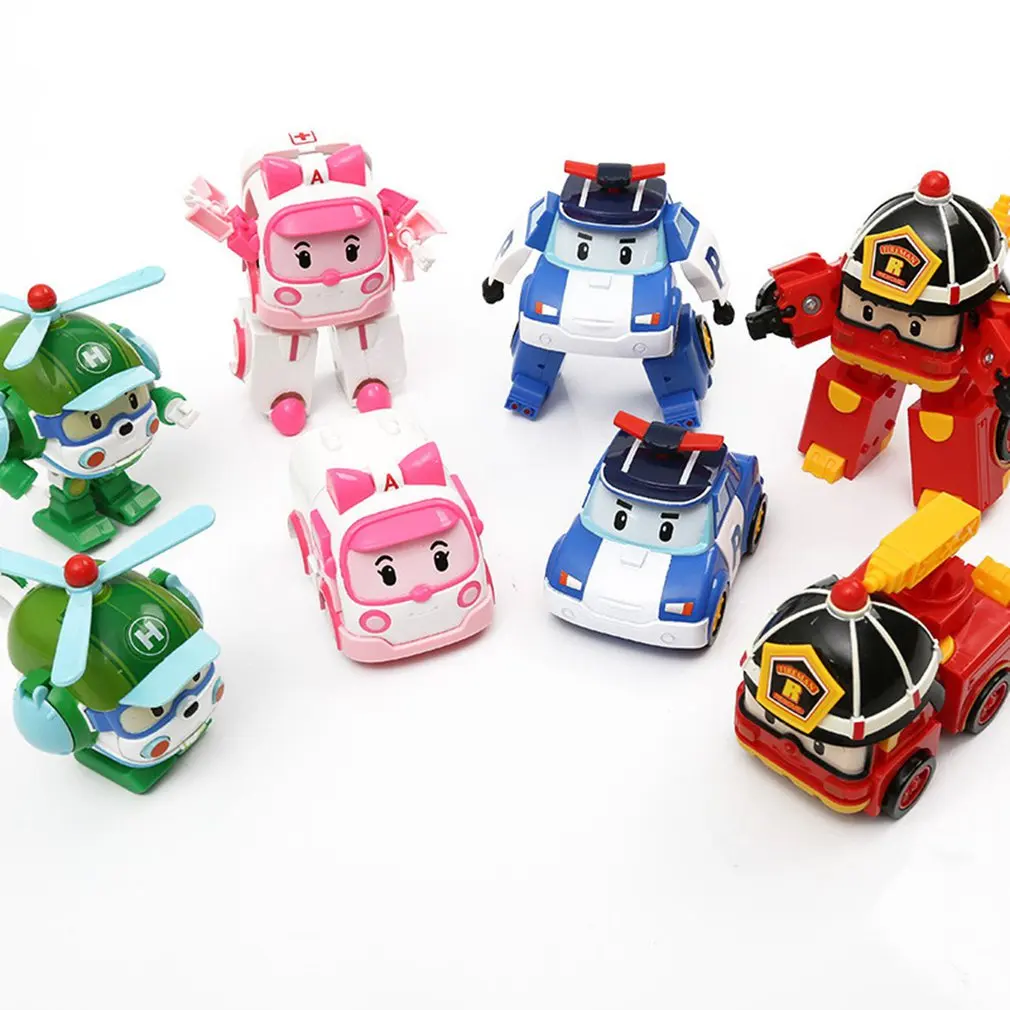Robot Transforming Vehicle Simulation Toy Car for Boys Diecasts Car Series Transforming from Toy Car to Cute Robot Car Toy
