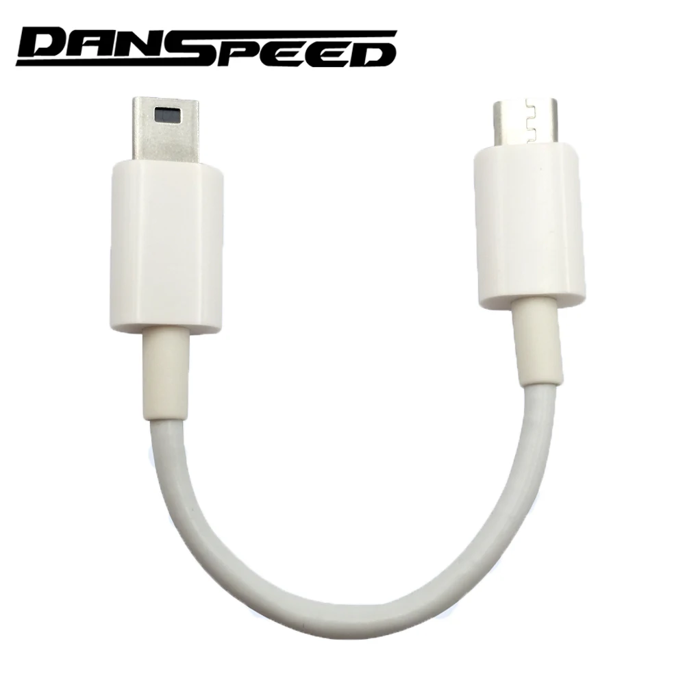 

DANSPEED 10cm Male to Male M/M USB Micro to Mini Charging Cable 5pin Data Cable For Cell Phone MP3 GPS Camera White