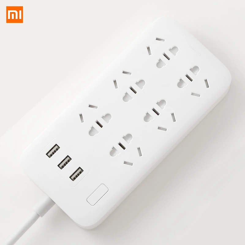 Xiao mi jia power Strip Базовая версия 6 розеток С 3 5 в 2.1A Быстрая зарядка usb порты белый mi Socket сплошной цвет