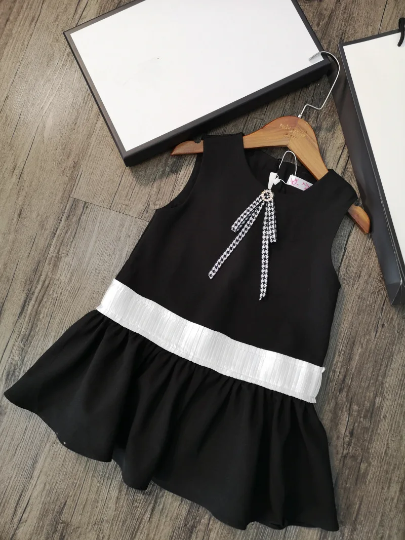 

Roimyal Wholesale 2019 summer new sleeveless vest dress foreign fashion 3-8 years old girl stitching A line party dresses
