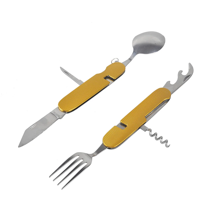 Nuevo multi-función plegable viaje al aire libre camping Vajilla combinación extraíble al aire libre Vajilla fruta cuchillo set de regalo