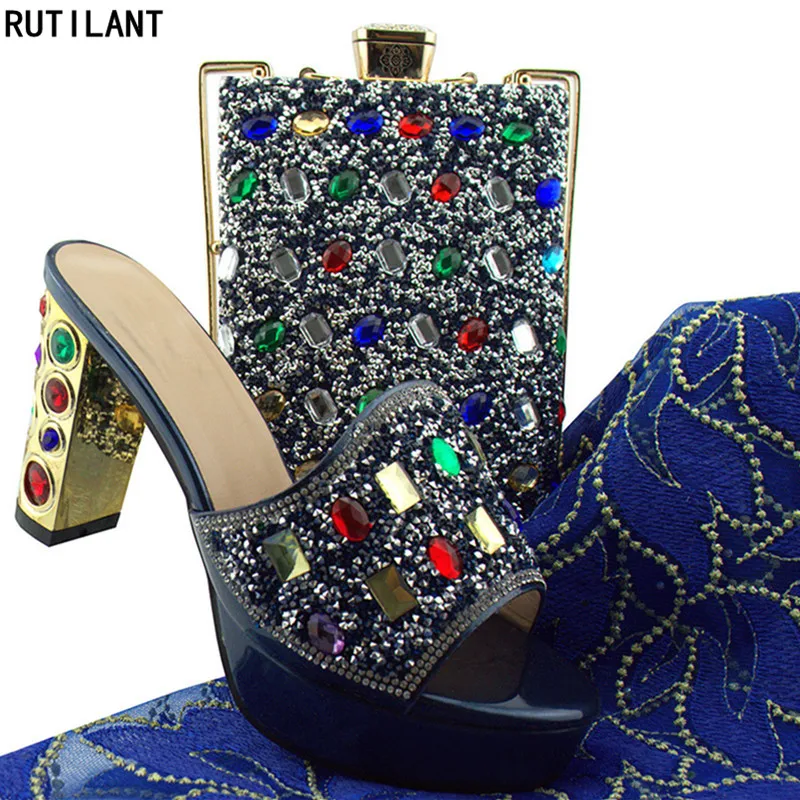 pink Green Parti Sans Chaussure bleu Avec Italienne Strass À d Italiennes Dentelle Chaussures Yellow Et Correspondant Assorti Marine Arrivée Ensemble Sac La coral Décoré Nouvelle violet 1azZxZ