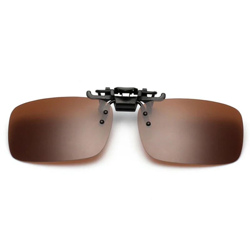 Высокое качество день и ночь для мужчин и женщин для Вождения Поляризованные клип на солнцезащитные очки близорукость очки мужские брендовые флип солнцезащитные очки UV400 - Цвет линз: Brown