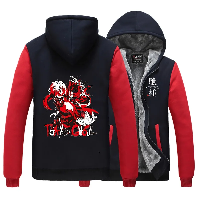 

High-Q Unisex Anime Tokyo Ghoul kaneki ken hoodie Touka Kirishima Thick Cardigan Tokyo Ghouls sleeves Hooded Hoodie Jacket Coat