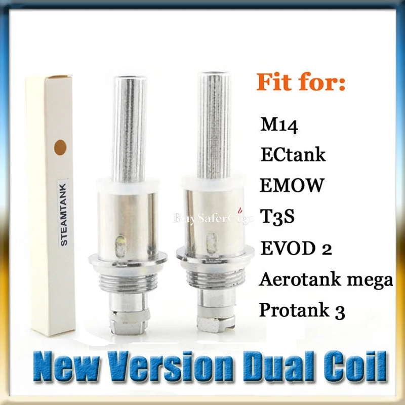 Steamtank Dual Coil Unit Core 1.5ohm 2ohm fit for Cartomizer Aerotank Mega Mini Protank 3 eVod 2 T3D M14 EMOW Atomizer Vaporizer |