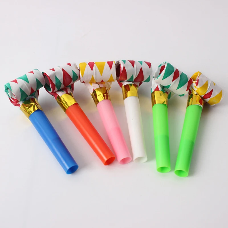 10pcs/lot plastic whistling Multi Color Party Blowouts Kids Birthday