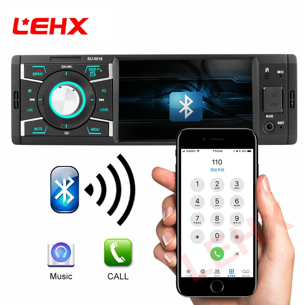 

LEHX 4.1inch 1Din MP5 Vdieo player Car Radio Audio Stereo USB\TF AUX FM Radio Station Bluetooth with Rearview Camera Auto Park