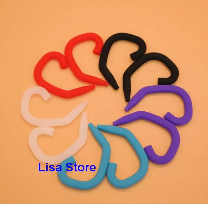 100pcs Eco friendly Removable Soft Silicone Sports Earhook Wire Cable Hanger Compatible with most ear headphones