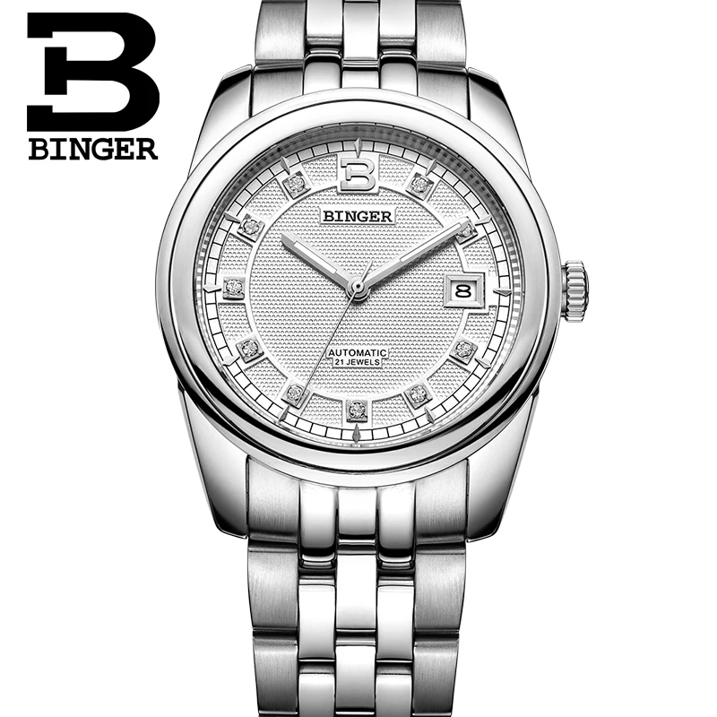 

Genuine 100% BINGER Luxury brand Watch Automatic Mechanical Men Watches for women Men's Full Steel MIYOTA Movement B-5010M