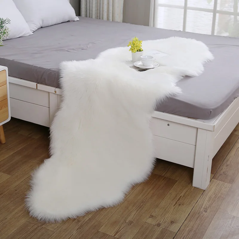 Artificial Wool Soft Home Carpet Sheepskin Chair Cover Rugs Plain Fluffy Rugs Bedroom Blanket Mat For Kids Living Room Tapete Artificial Wool Soft Home Carpet Sheepskin Chair Cover Rugs Plain Fluffy Rugs Bedroom Blanket Mat For Kids Living Room Tapete