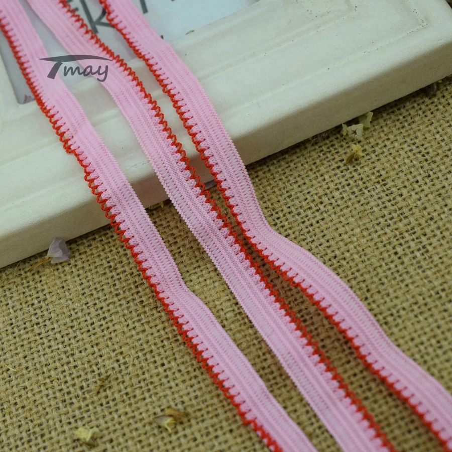 

#245 Patchwork Pink+Red Elastic Bands 8 yards stretch elastic lace Trim Baby Underwear Pants Bra Lace Trousers Rubber Bands DIY