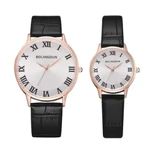 Пара часов римские весы модные унисекс часы кожаный ремешок линии Аналоговые Кварцевые женские наручные часы Mujer Lover's memorenate