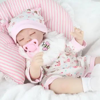 

45cm Soft Silicone Closed Eyes Reborn Baby Doll Children Accompany Bathing Toy