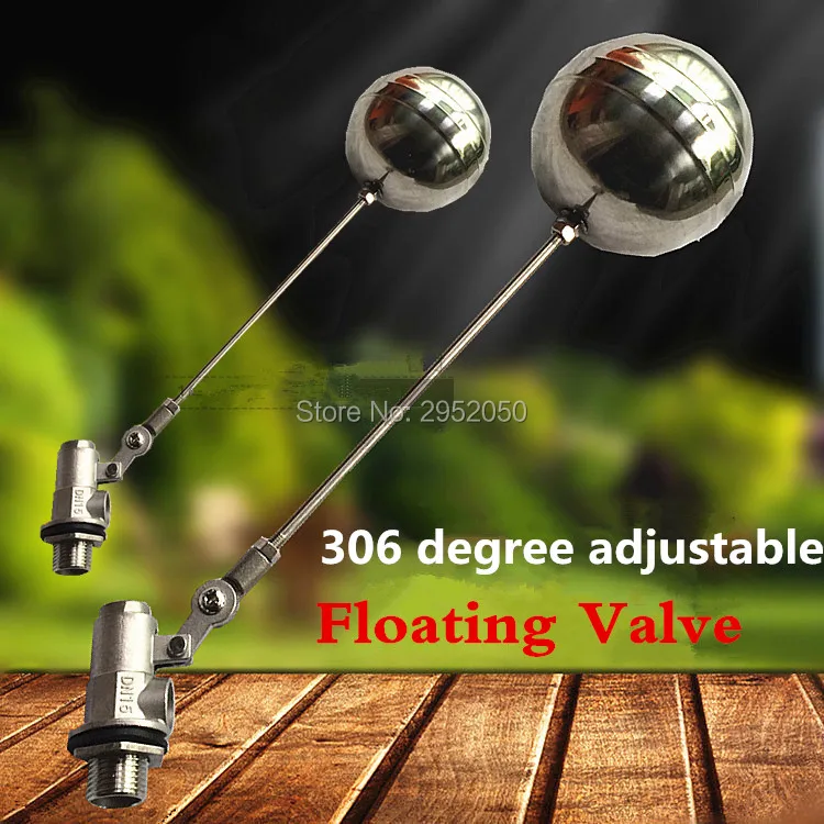 

Free shipping 1/2 inch dn15 Floating Valve Cold and Hot Water Tank Stainless Valve Water tower float valve switch