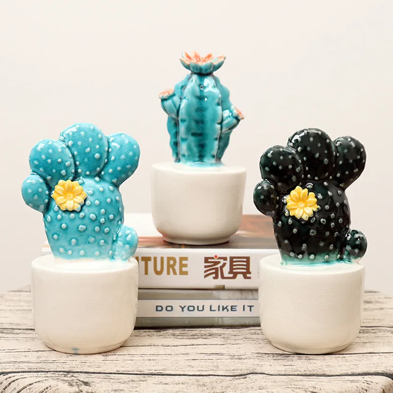 1 шт. в пасторальном стиле керамический кактус имитация растения Украшение