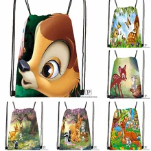 Изготовленная на заказ Bambi и Faline взрослая походная сумка на шнурке милый рюкзак для детей(черная спинка) 31x40 см#180531-03-03