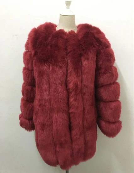 ZADORIN S-4XL Winter Luxury Faux Fox Fur Coat Slim Long Pink Red Blue Faux Fur Jacket Women Fake Fur Coats manteau fourrure long bubble coat Coats & Jackets