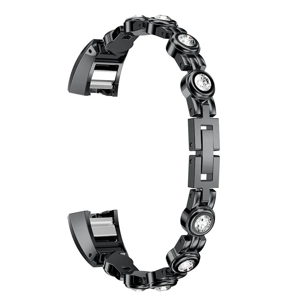 Black White Роскошный женский браслет Для Fitbit Alta/Alta HR, ремешок для часов, стразы, сменный Ремешок Для Fitbit Alta HR, ремешок для часов - Цвет ремешка: Black White