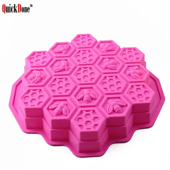 

Cake Silicone Mold 19 Cell Honey Comb Bees SOAP Mould Beeswax Ice Jelly Chocolate Pan DIY Cakes Decoration Tools AKC5233