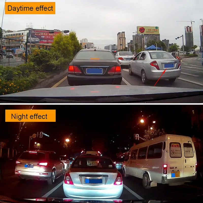 Tospra 4 дюйма Видеорегистраторы для автомобилей Камера Двойной объектив видео в формате Full HD 1080P Инфракрасный Ночное видение Auto Dash Cam спереди и сзади для вождения Регистраторы