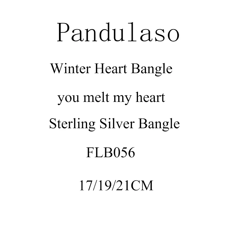 

Pandulaso Winter Heart Bangle & Bracelet Sterling Silver Jewelry Fit Original Charms & Beads For Woman DIY Jewelry