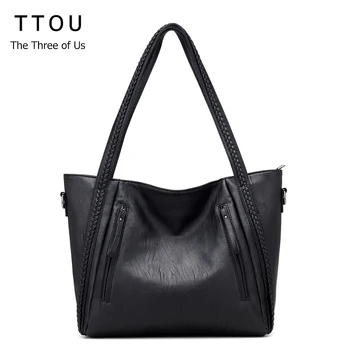 

TTOU Pu Designer Handbags High Quality Shoulder Bag Big Woman Bag Handbags Women Famous Brand Soft Leather Bag for Women