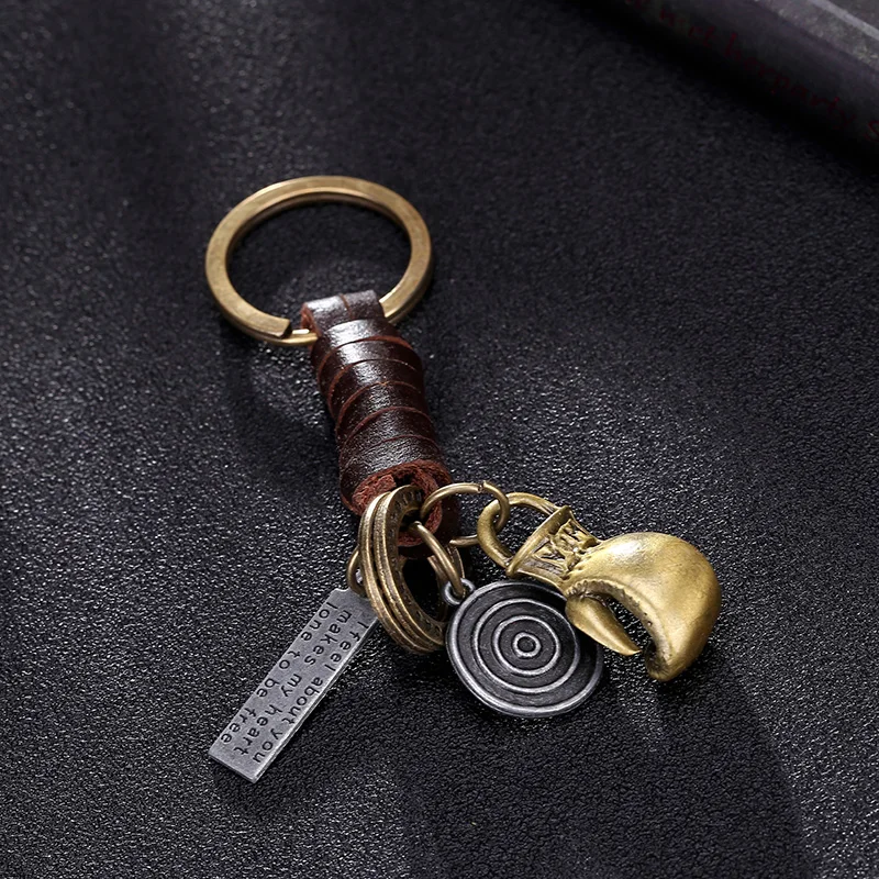 

Boxing Glove Pendant Leather Keychain for Keys Car Key Chain Key Ring Holder Finder Keyring Trinket Cover Men's Jewelry Gifts