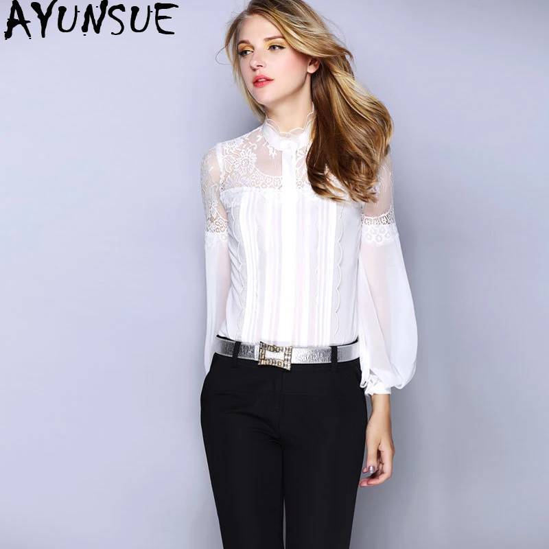 Chemise Femme Vintage En Dentelle Collection Printemps Ete 2020 Chemise Blanche En Soie Hauts Et Chemisiers Vintage Bureau Camisas Mujer My2357 Aliexpress