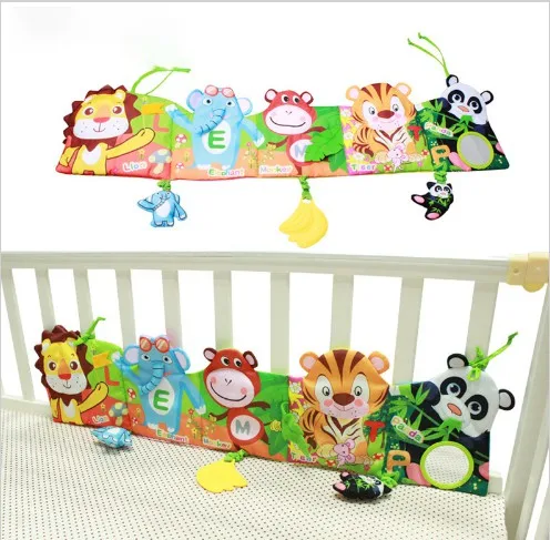 

Baby Bedding Set Infant Rattle with Animal Model Baby Plush Animal Baby Bed Bumper Baby Crib Bumpers in the Bed Around
