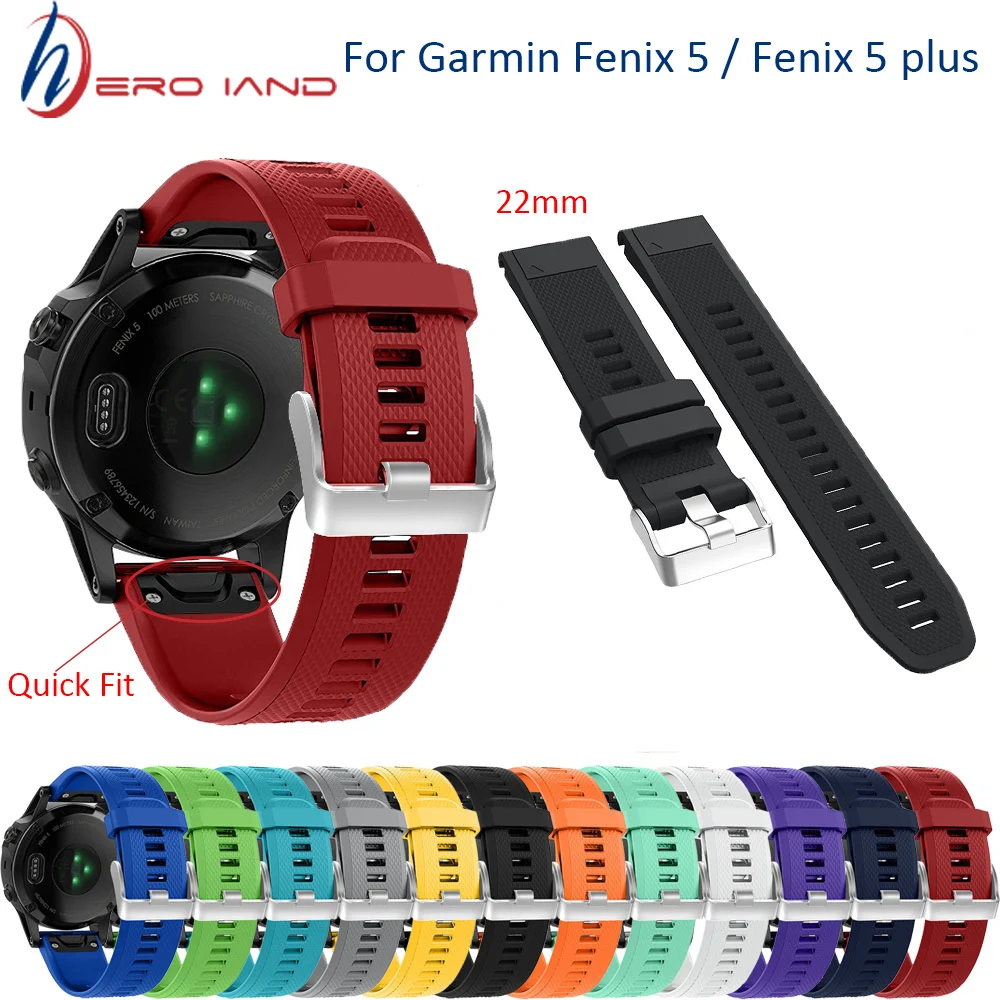 22 мм ремешок для часов Ремешок для Garmin Fenix 5/5 плюс часы Quick Release силиконовый Easyfit запястье ремешок для Garmin Fenix 5 браслет