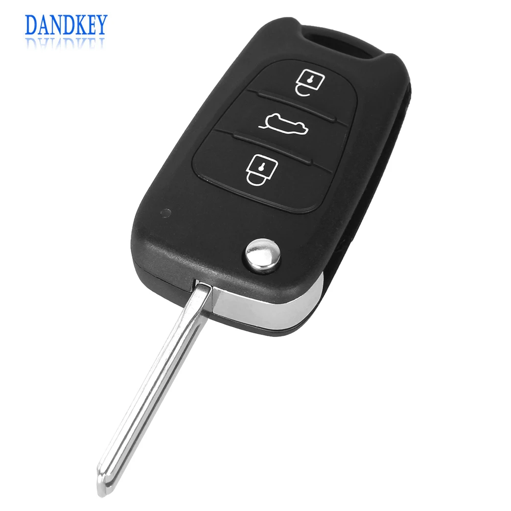 

Dandkey Flip Remote Key Shell For HYUNDAI I30 IX35 Car Keys Blank Case Cover Uncut Blade 3 ButtonsWith logo With logo