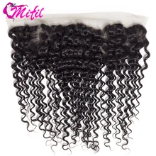 Mifil Волосы Бразильские глубокие синтетические волосы волнистые 13x4 уха до уха кружева фронтальное закрытие 150% плотность человеческих волос не Реми закрытие шнурка