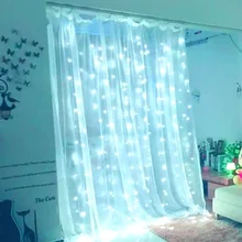 3 м x 3 м светодиодный ЕС штекер 220 В США штекер 110 в сказочный светодиодный свет для рождественской вечеринки гирлянда-занавес свадебное украшение мерцающий свет