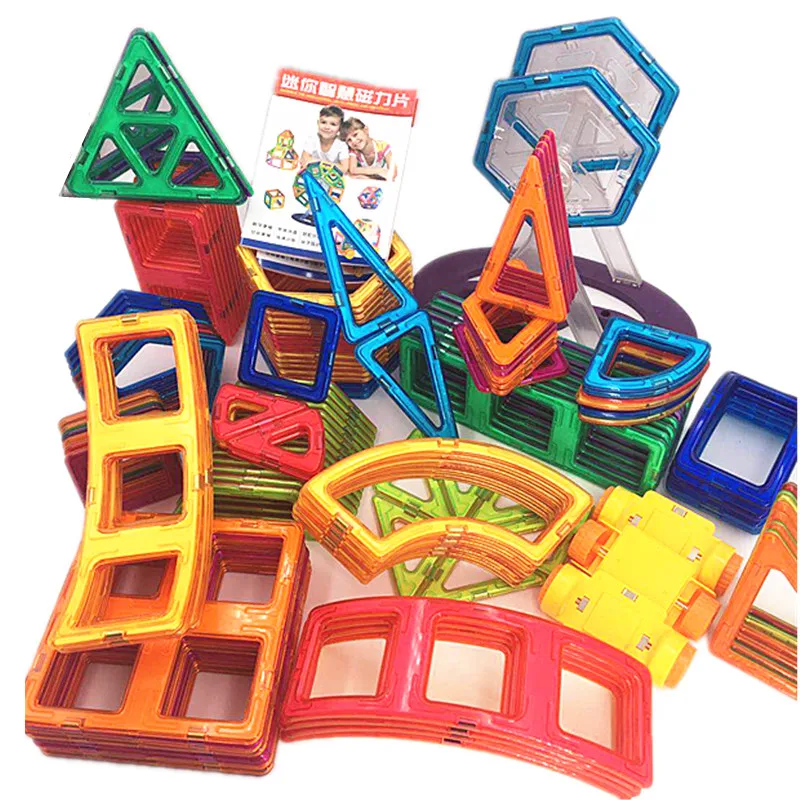 Шт. 153 шт. магнитные Мини Строительные блоки Развивающие DIY наборы магнит Бесплатные наклейки дизайнерские Конструкторы Игрушки для детей