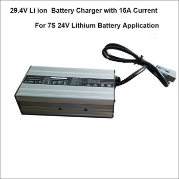 

29.4V 15A Li ion Battery charger for 7S Lithium Battery 24V aluminum case of solar energy power supplier charger