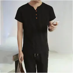 Мужская футболка с коротким рукавом в китайском стиле, хлопковая рубашка для мужчин, мягкая и удобная дышащая антибактериальная простая